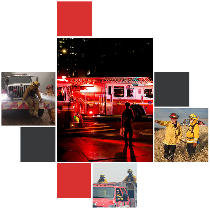 A Graphic combo of images with firefighters